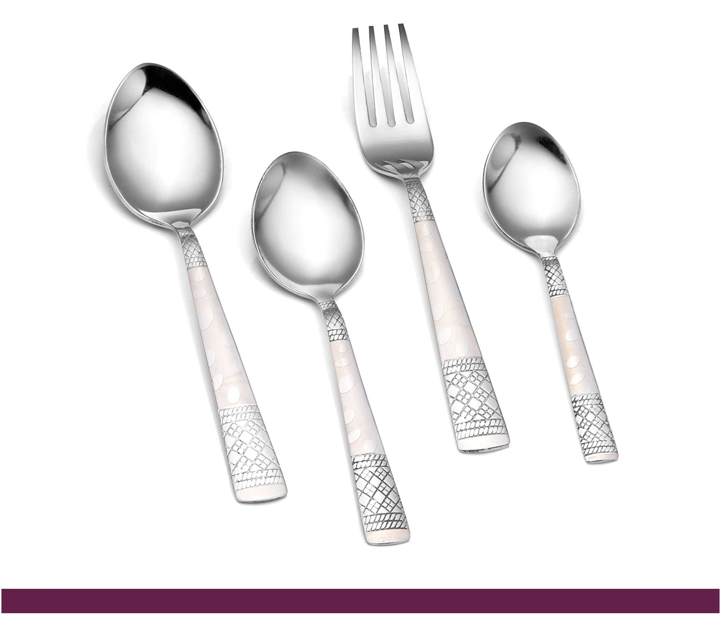 Cutlery Set with Wooden Stand Round - 25pcs