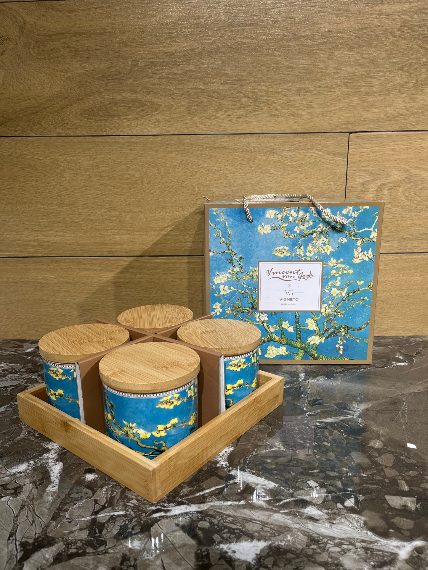 Porcelain&More X Van Gogh Collection Set of 4 Jars & Tray (AB)