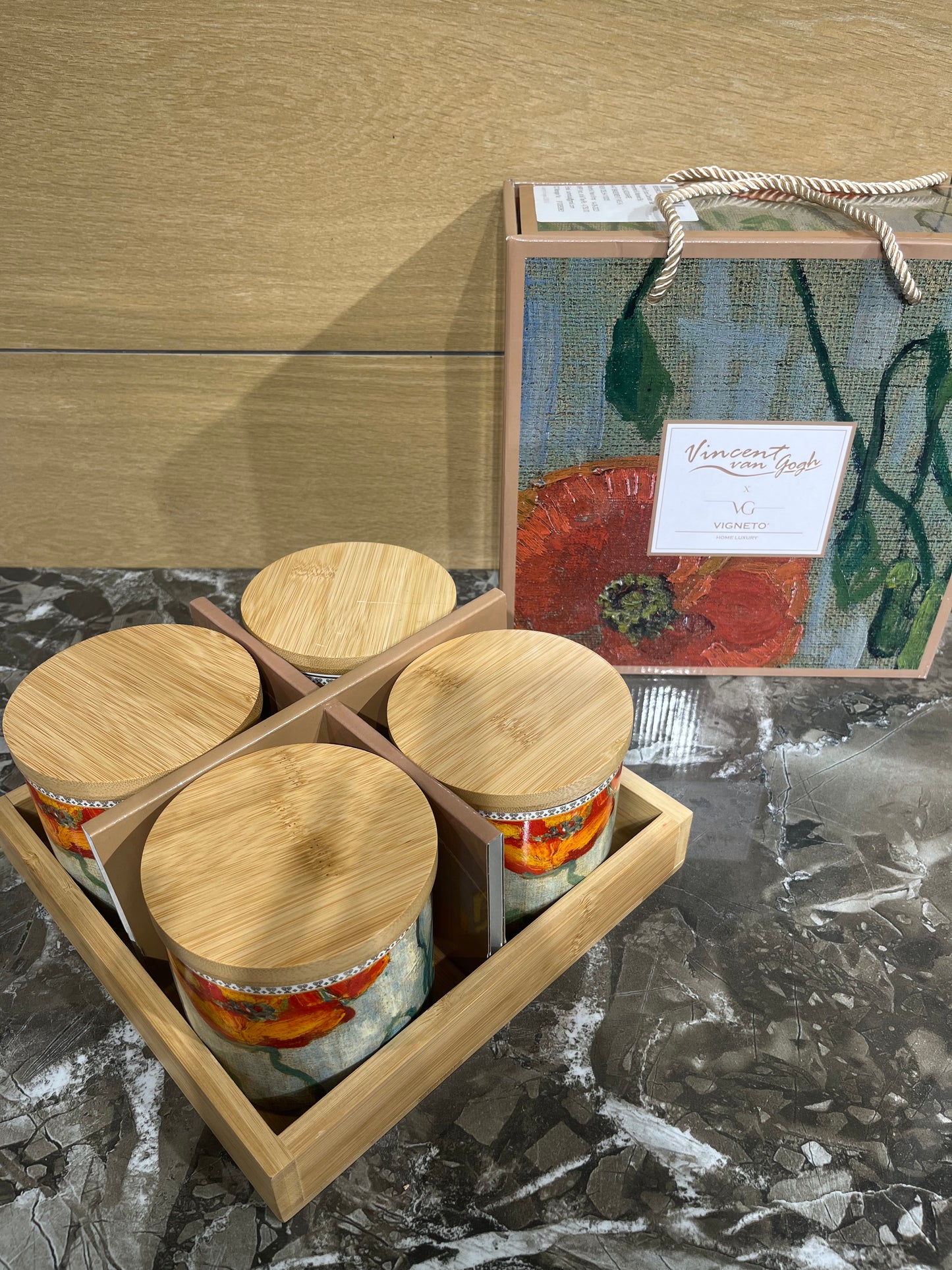 Porcelain&More X Van Gogh Collection Set of 4 Jars & Tray (TG)