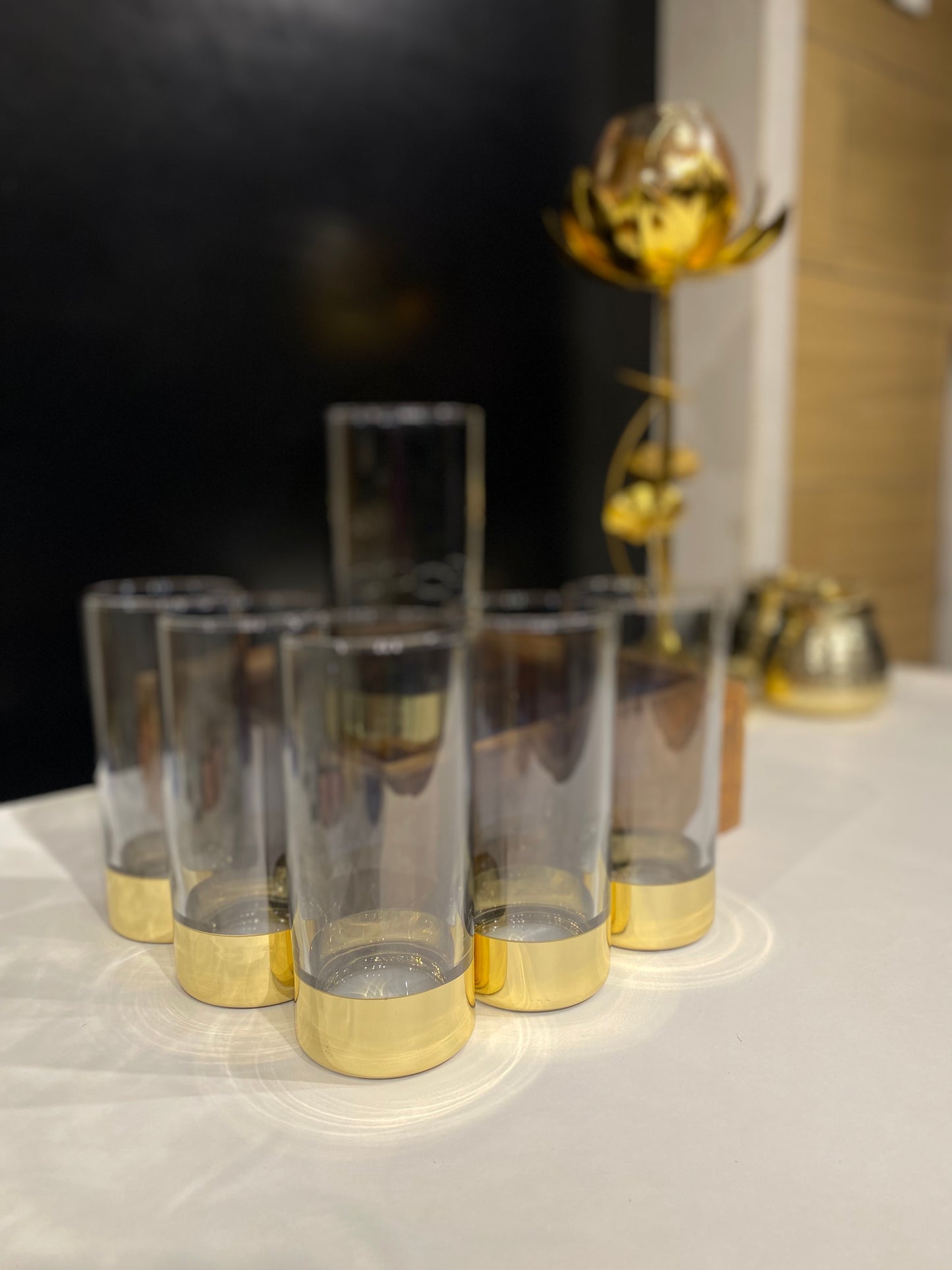 Golden Rim Hi Ball Glass