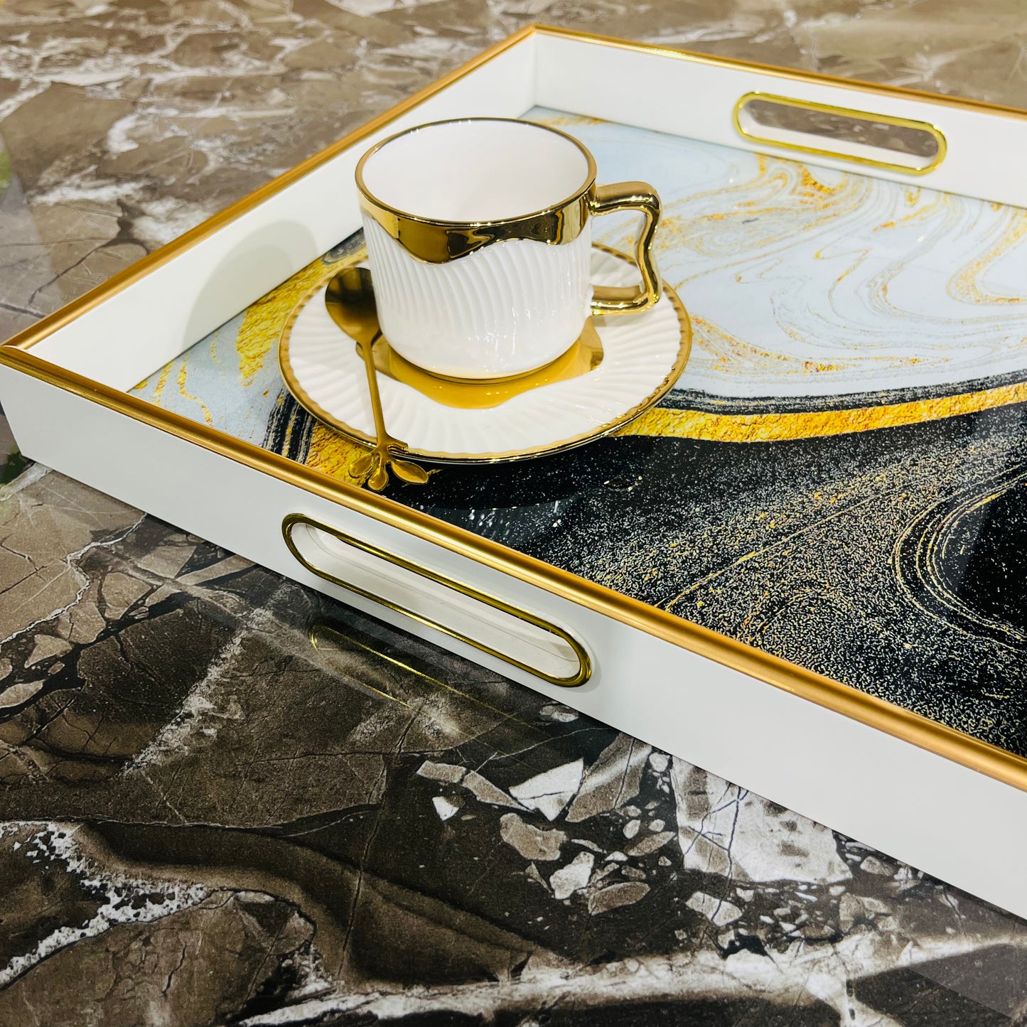 TimberLuxe Opulent Square Tray