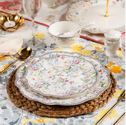 Flower Bed Embossed Dinner Set 36 pcs