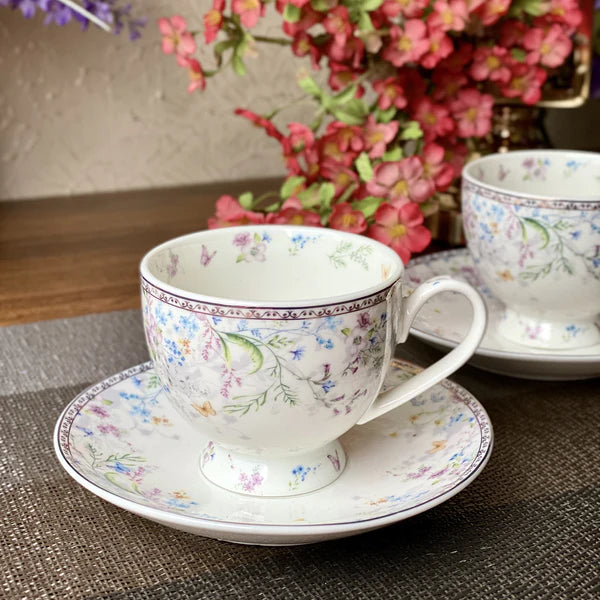 Flower Bed Cup & Saucer - Set of 6