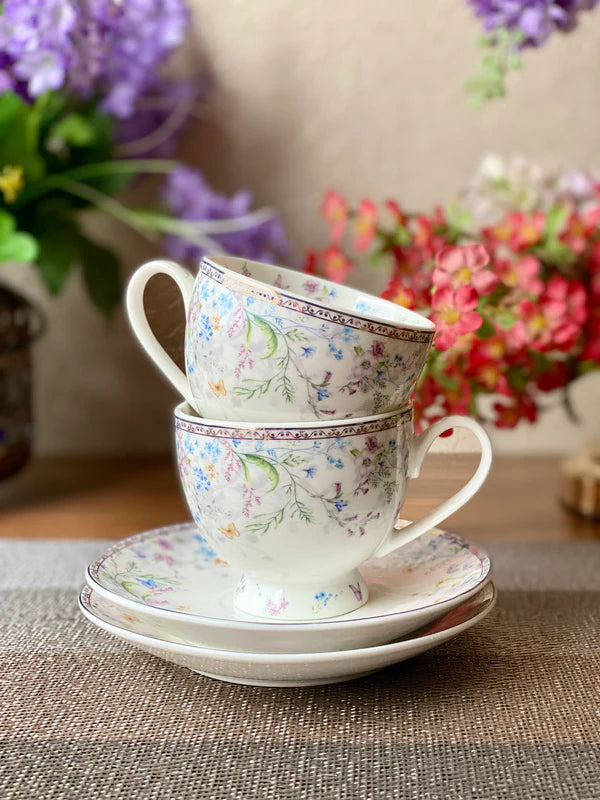 Flower Bed Cup & Saucer - Set of 6