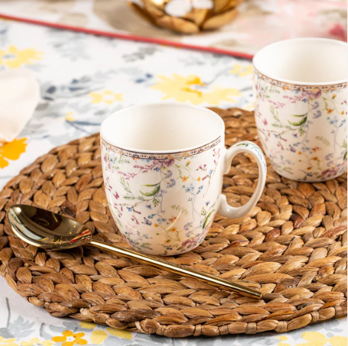 Flower Bed Mug Set -  Set of 6