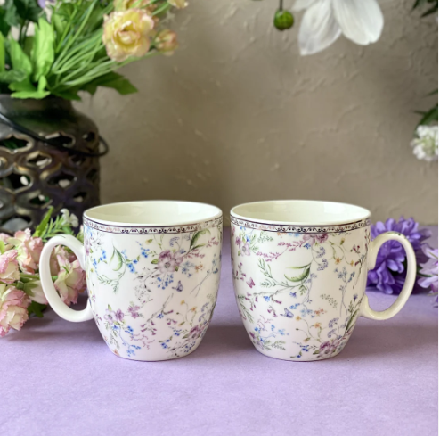 Flower Bed Mug Set -  Set of 6