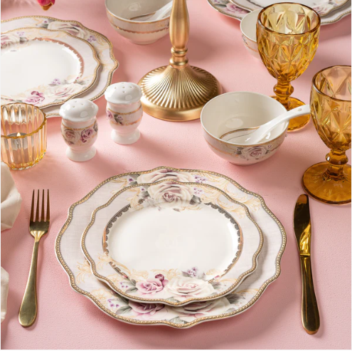 Gold Rose Dinner Set 36 pcs