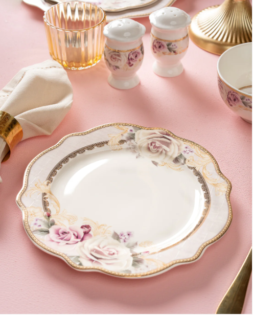 Rose gold dinner set the range sale