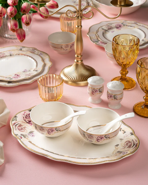 Gold Rose Dinner Set 36 pcs