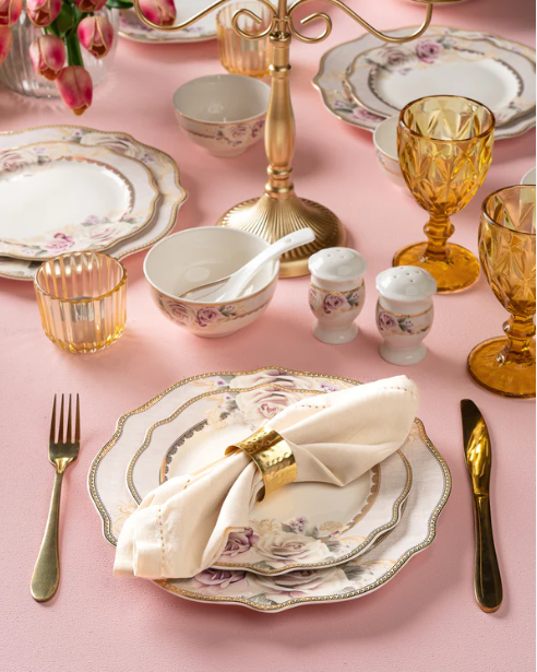 Gold Rose Dinner Set 36 pcs