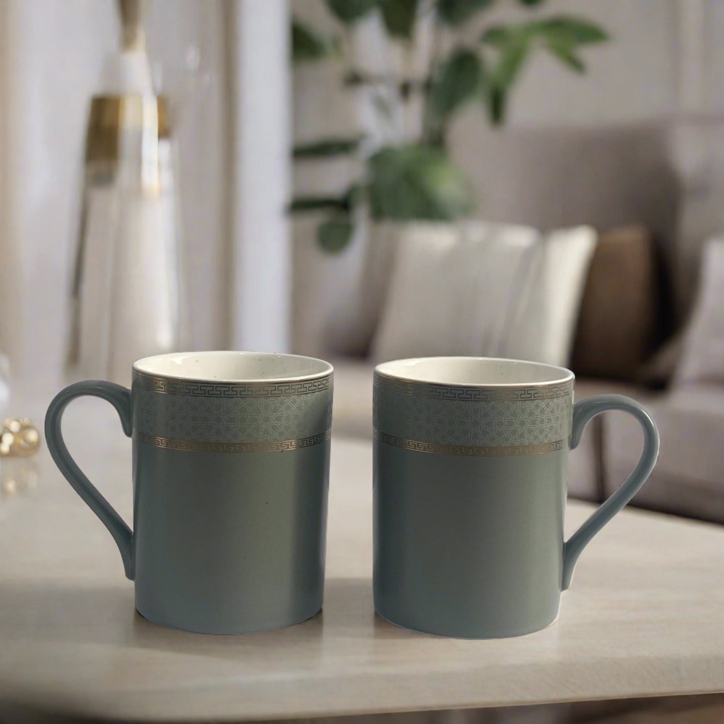 Olive Green Matte Coffee Mug Set of 2