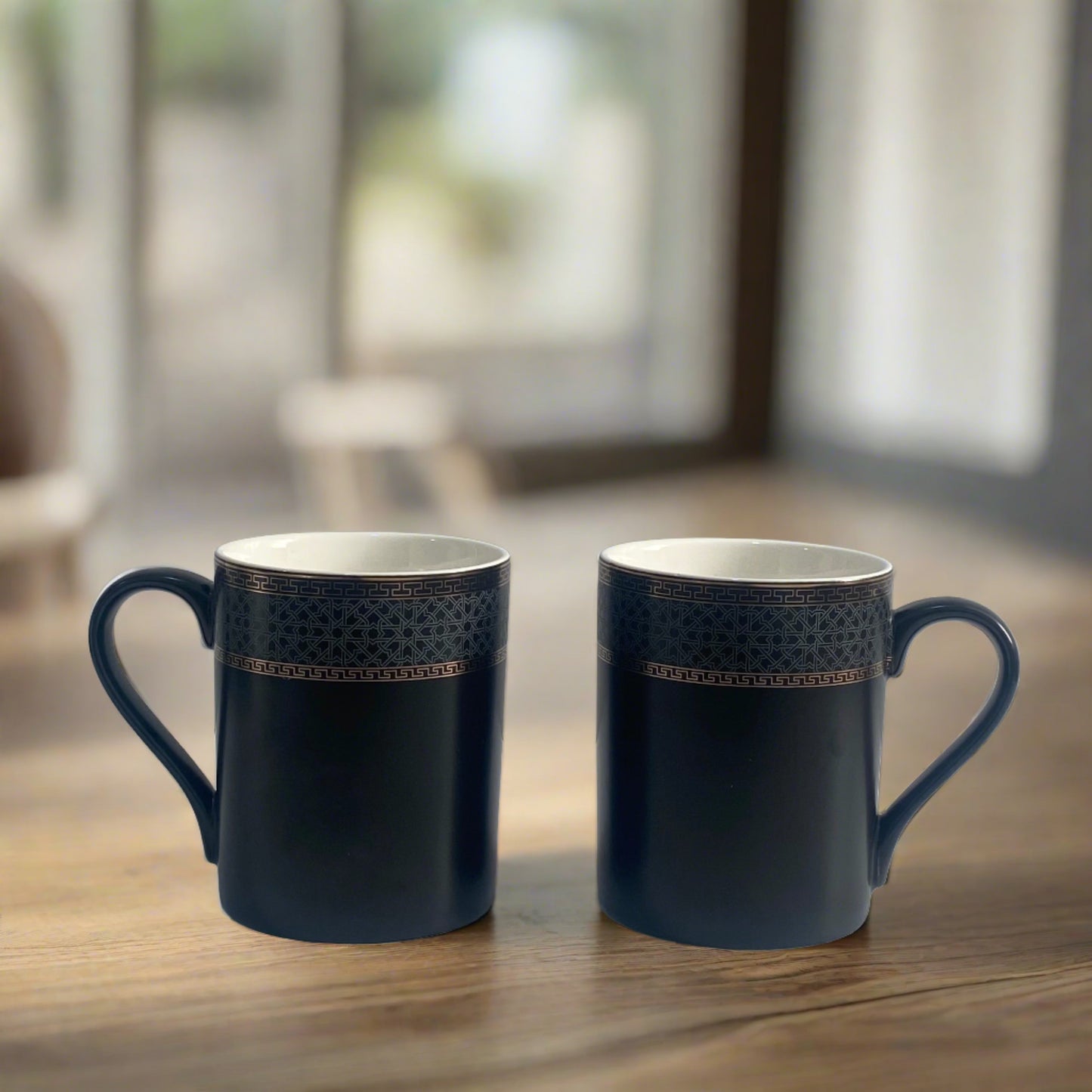 Black Matte Coffee Mug Set of 2