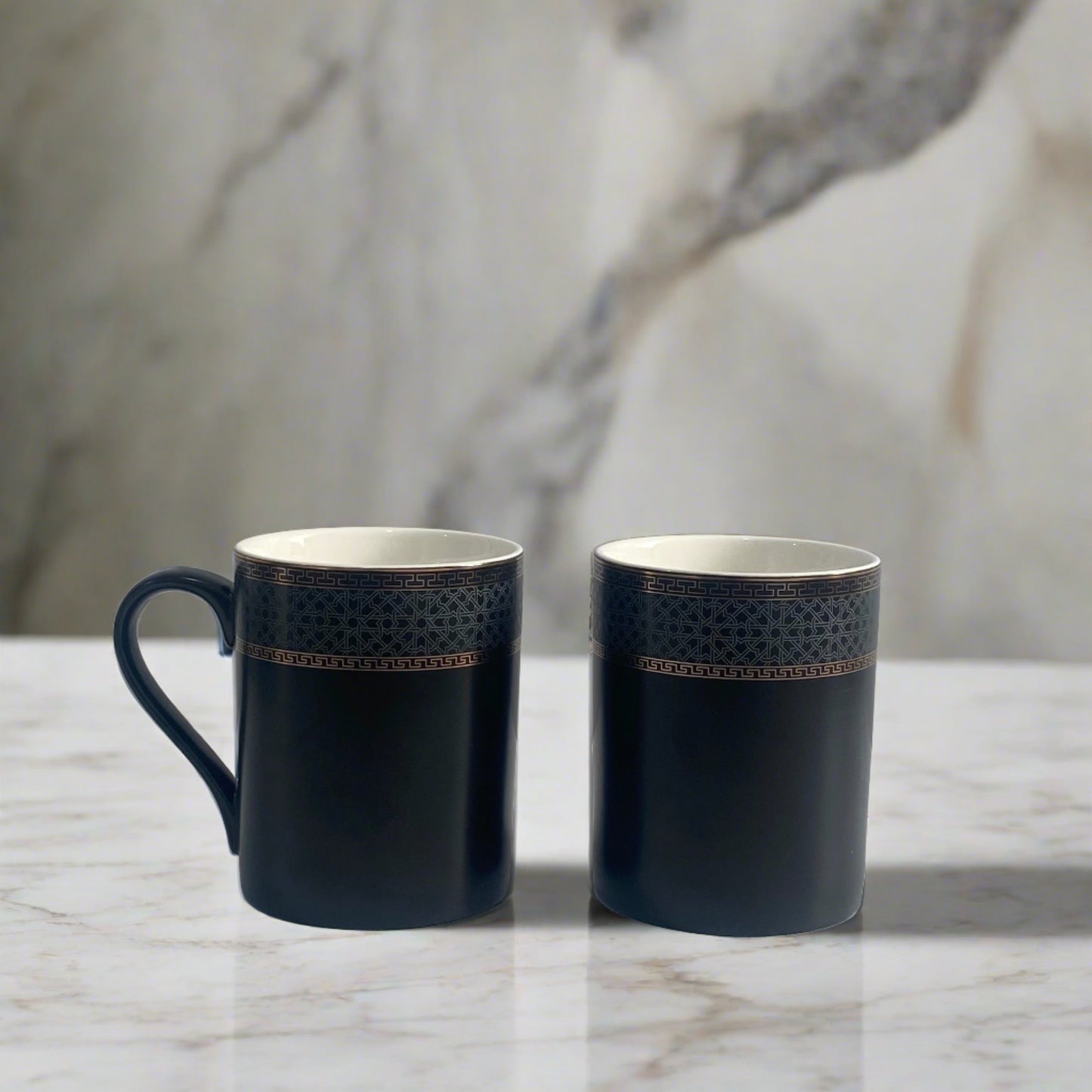 Black Matte Coffee Mug Set of 2