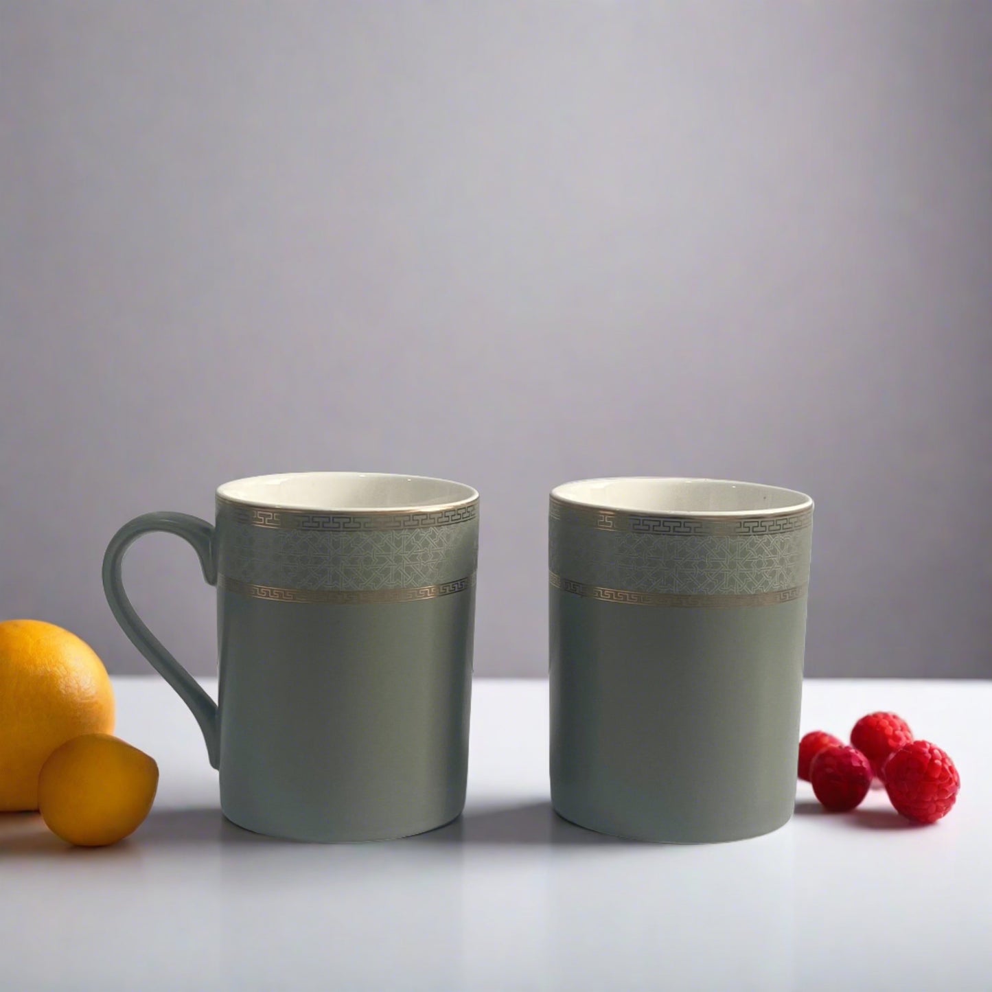 Olive Green Matte Coffee Mug Set of 2