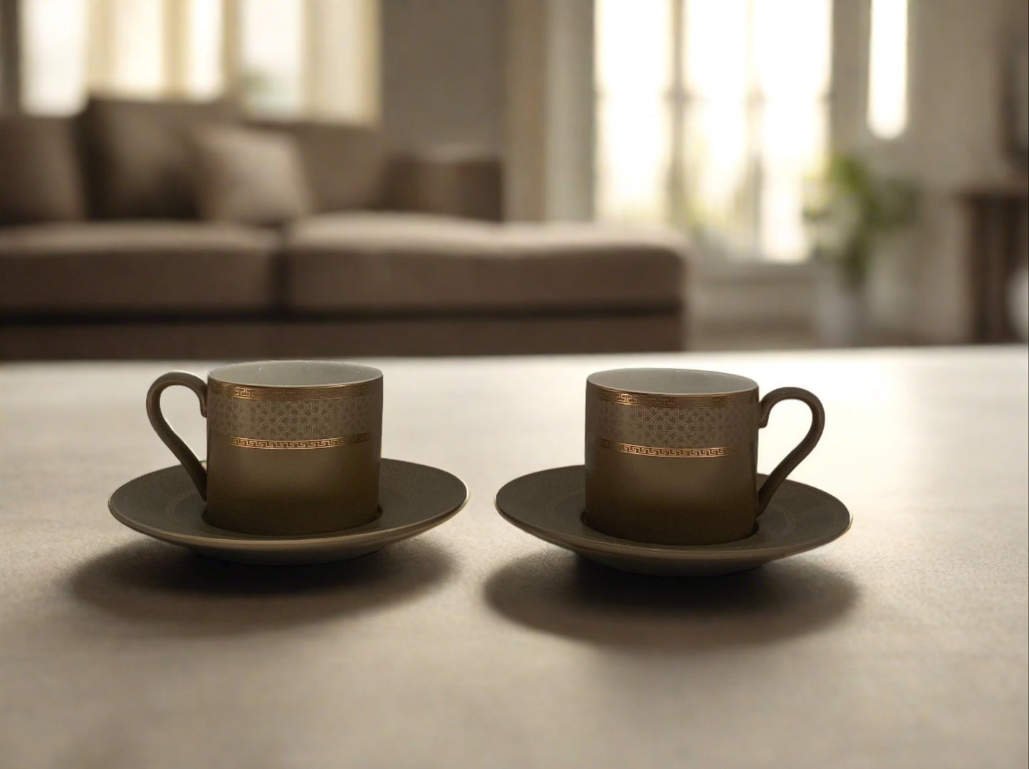 Coffee Brown Matte Cup & Saucer - Set of 6