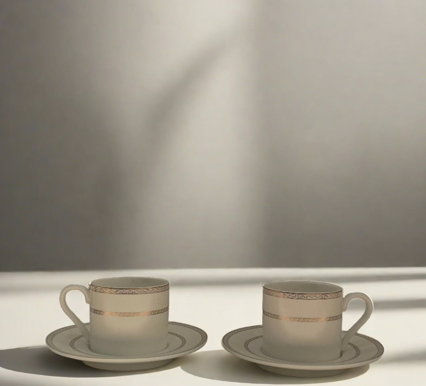 White Matte Cup & Saucer - Set of 6