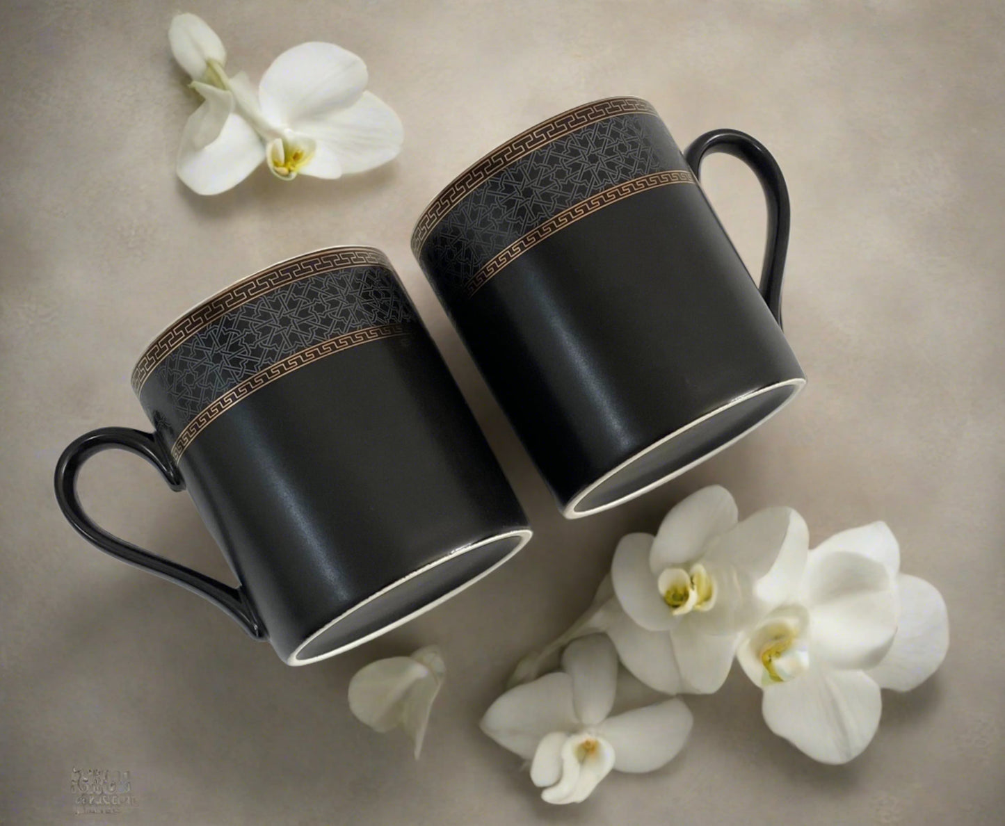 Black Matte Tea Cups - Set of 6