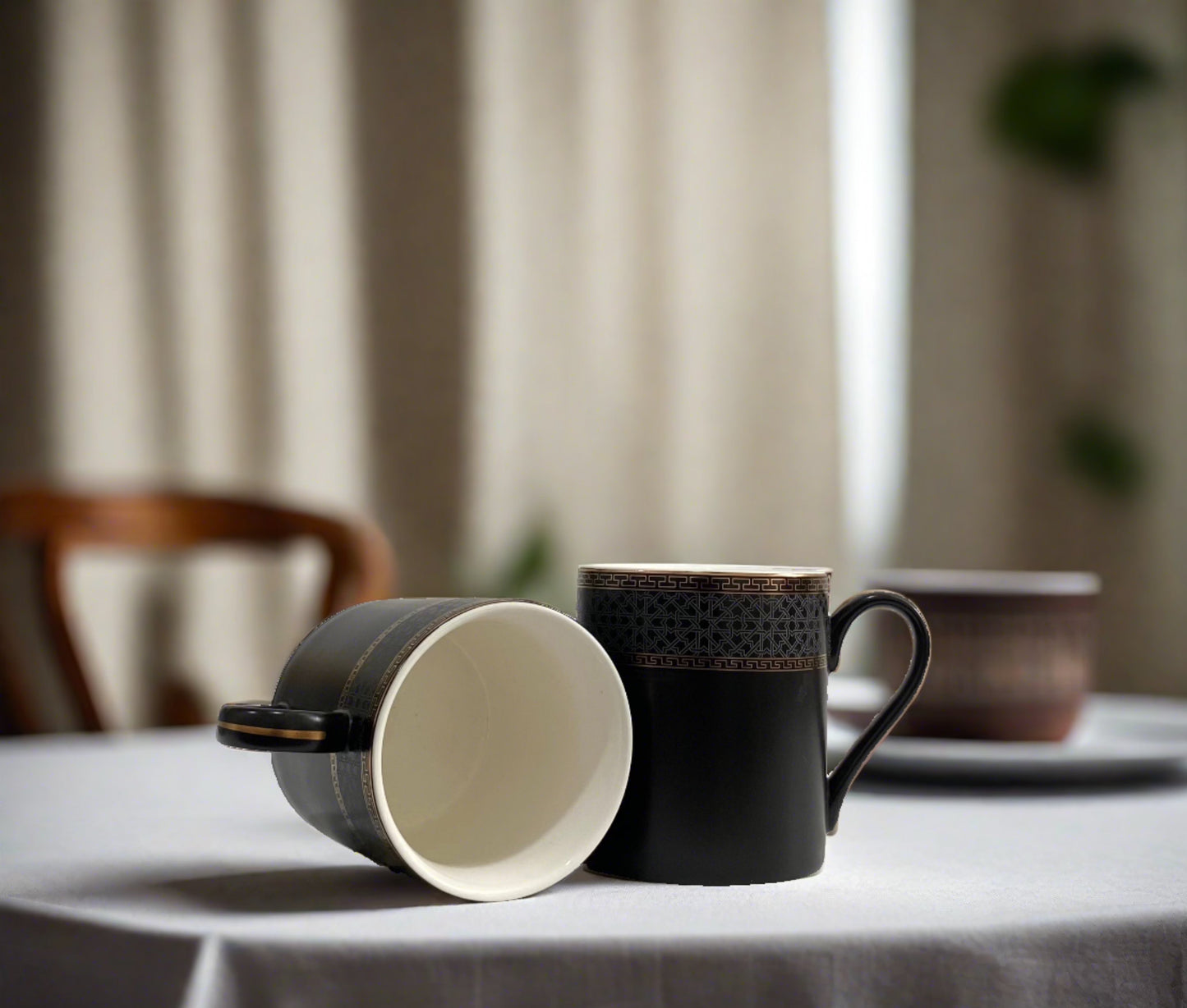 Black Matte Tea Cups - Set of 6