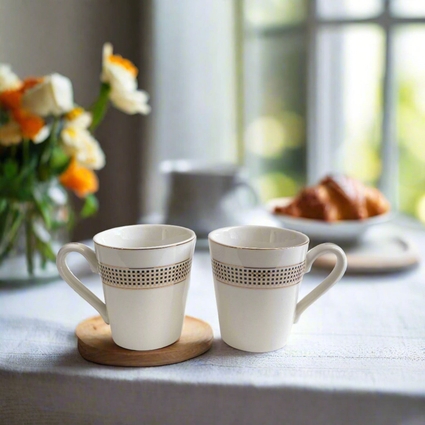 Golden Grid - 6 Pcs Mug Set