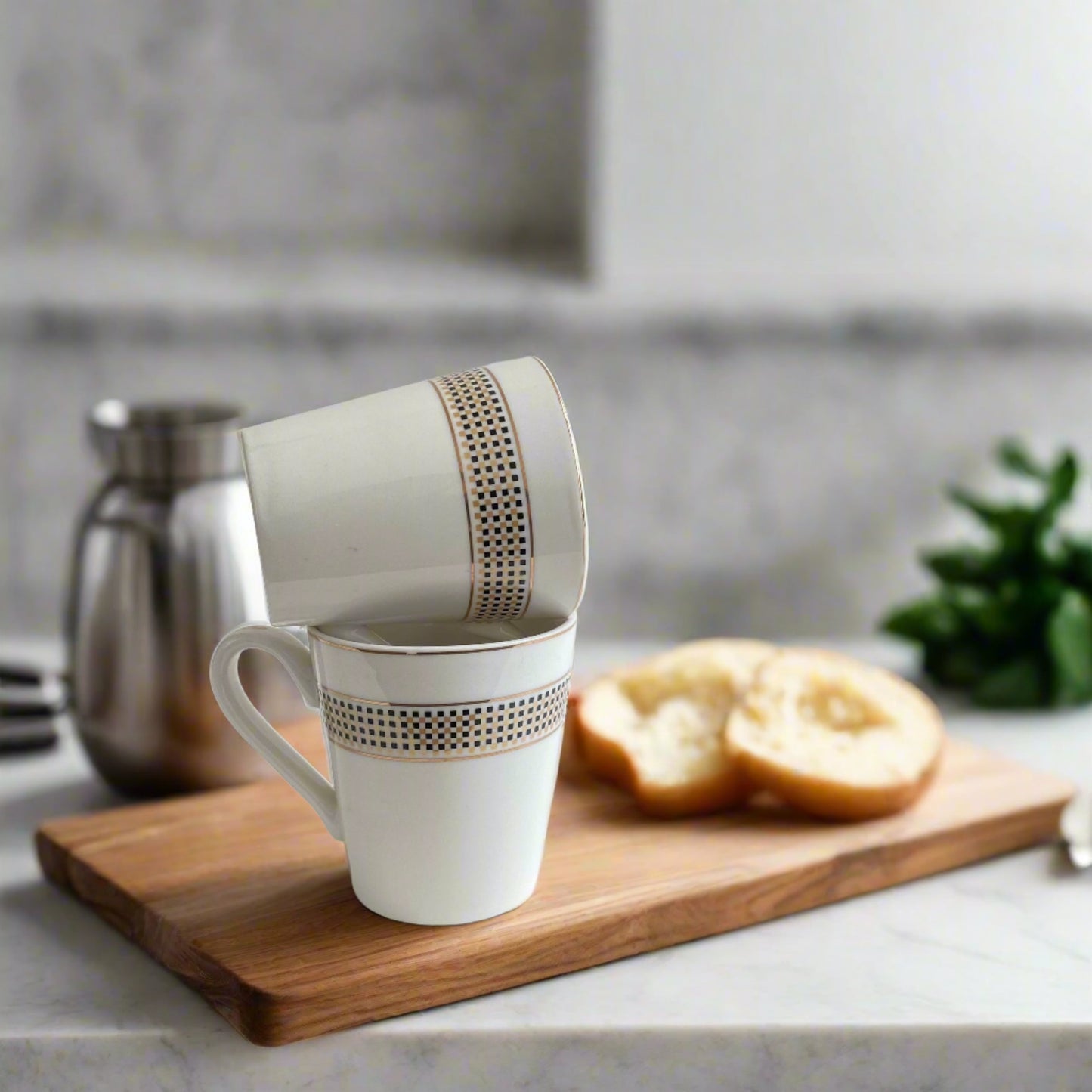 Golden Grid - 6 Pcs Mug Set