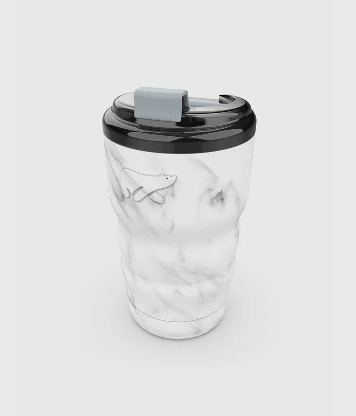 Travel Mug - White Marble Finish