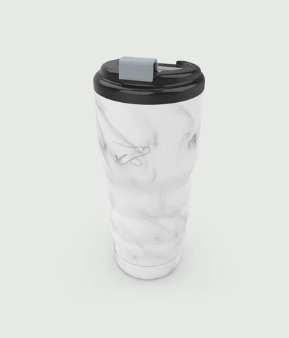 Travel Mug - White Marble Finish