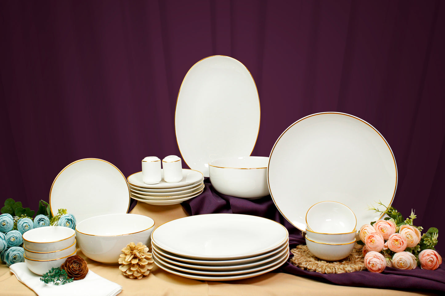 Gold Lining - 23 pcs dinner set