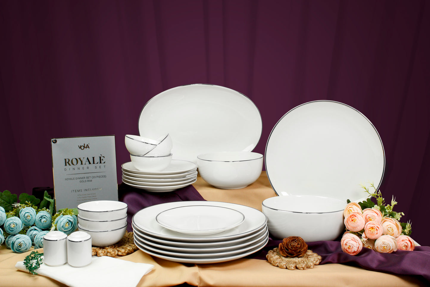 Platinum Lining - 23 pcs dinner set