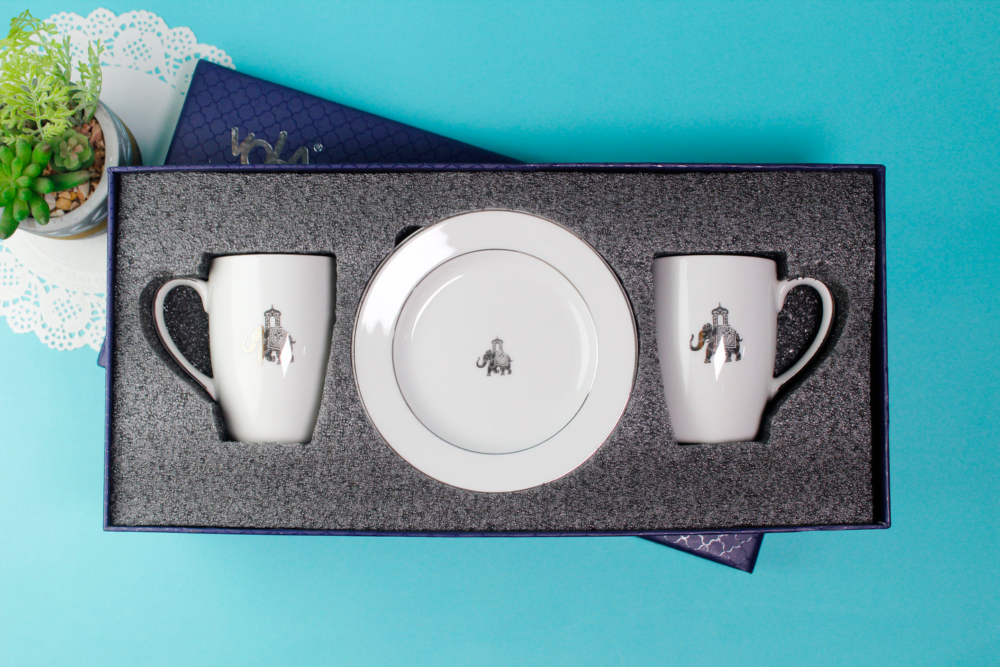 Gaj Mug & Flat Plate -  Set of 2