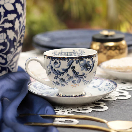 Midnight Blue Cup & Saucer - Set of 6