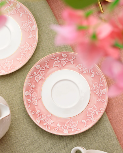 Pink Sapphire Cup & Saucer - Set of 6