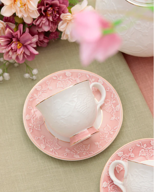 Pink Sapphire Cup & Saucer - Set of 6