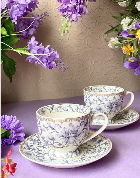 Royal Blue Cup & Saucer - Set of 6