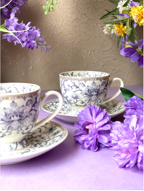 Royal Blue Cup & Saucer - Set of 6