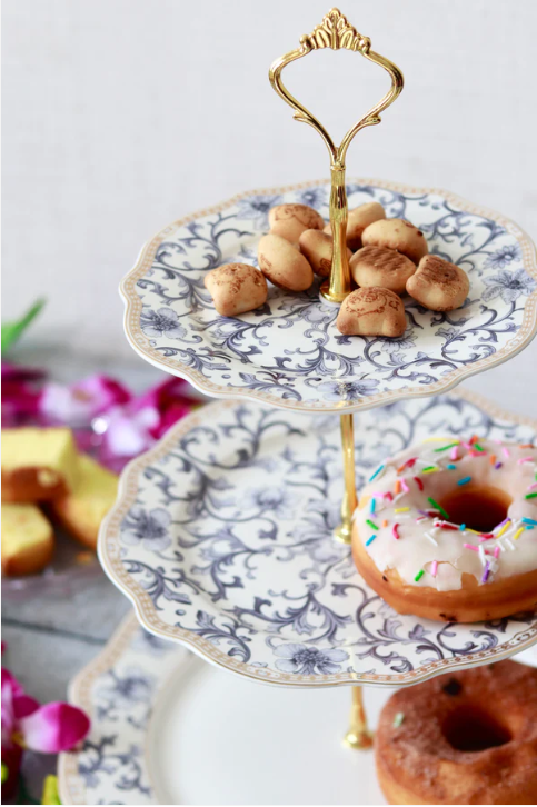 Royal Blue Three Tier Dessert Stand