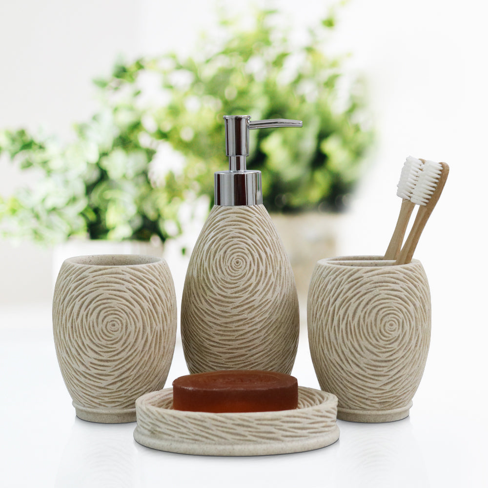 Embossed Bathroom Set of 4