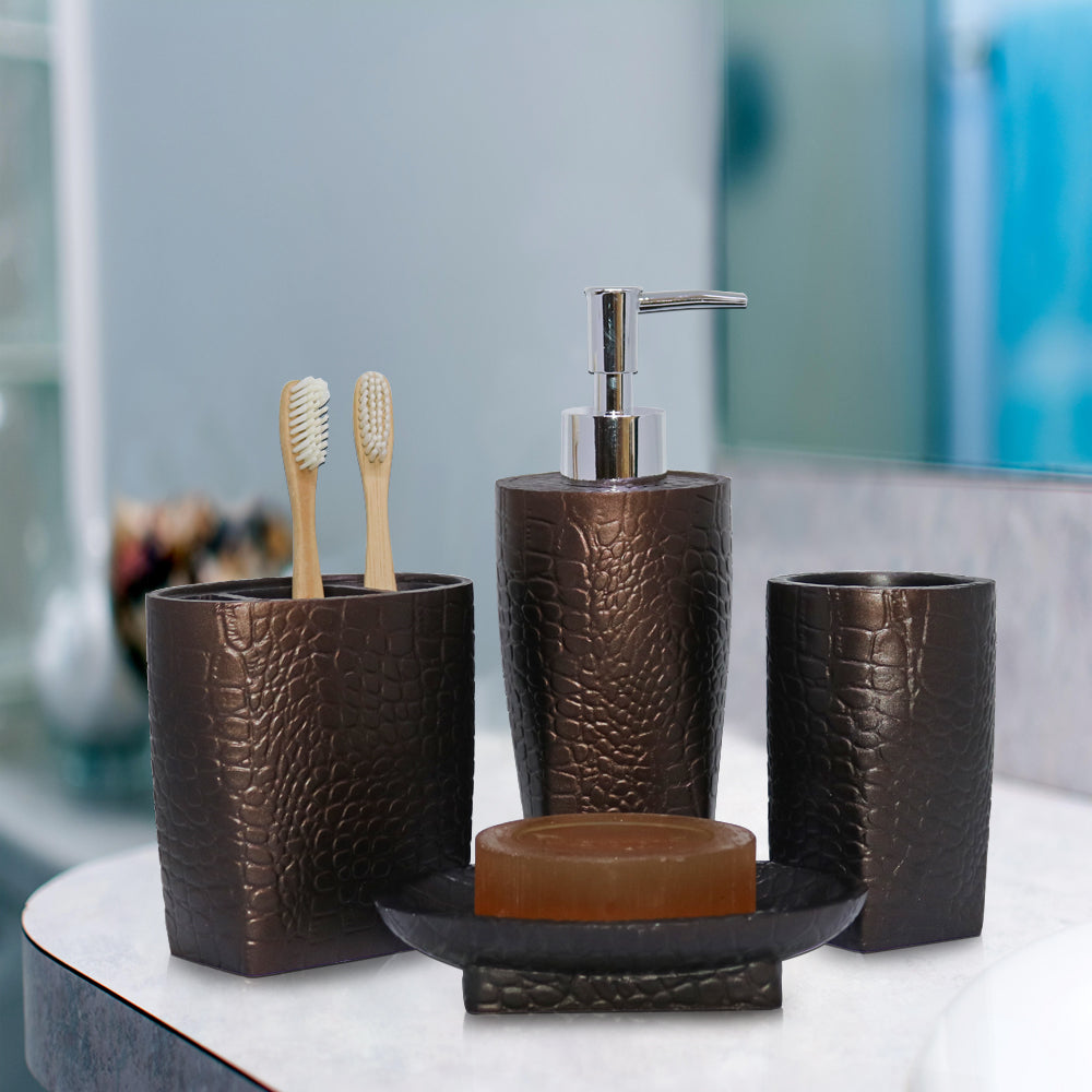 Embossed Bathroom Set of 4