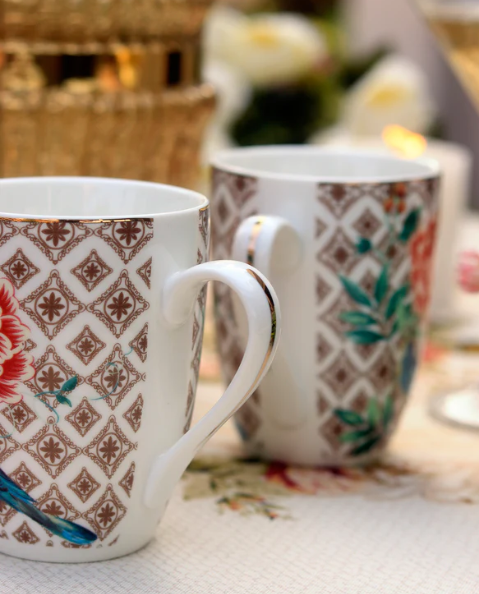 Sepia Blossom Mug - Set Of 2